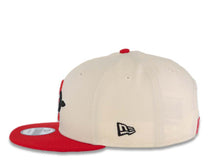 Load image into Gallery viewer, San Diego State Aztecs New Era NCAA 9FIFTY 950 Snapback Cap Hat Cream Crown Red Visor Red/Black/White Team Color Logo 40th Anniversary Side Patch