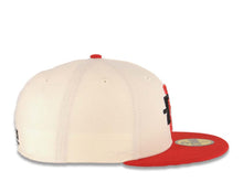 Load image into Gallery viewer, San Diego State Aztecs New Era NCAA 59FIFTY 5950 Fitted Cap Hat Cream Crown Red Visor Black/Red Logo 40th Anniversary Side Patch Cream UV