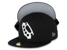 Load image into Gallery viewer, CALI CALIfornia New Era 59FIFTY 5950 Fitted Cap Hat Black Crown/Visor White/Gray Brass Knuckle Logo