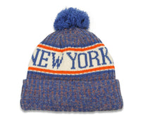 Load image into Gallery viewer, New York Mets New Era MLB 2018 Sideline Cuffed Pom Knit Hat Blue/White/Red Crown/Visor Team Color Logo