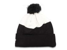 Load image into Gallery viewer, Jimmy Johnson New Era Cuffed Pom Knit Hat Black/White Crown/Visor Team Color Logo