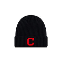 Load image into Gallery viewer, Cleveland Indians New Era MLB Core Classic Cuffed Knit Beanie Navy Team Color Logo
