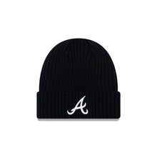 Load image into Gallery viewer, Atlanta Braves New Era MLB Cuffed Knit Beanie Black Team Color Logo