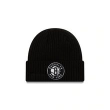 Load image into Gallery viewer, Brooklyn Nets New Era NBA Cuffed Knit Beanie Black Team Color Logo