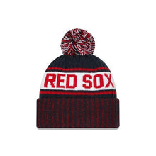 Load image into Gallery viewer, Boston Red Sox New Era MLB Cuffed Pom Knit Beanie Navy/White/Red Team Color (Knitmarl)