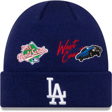 Load image into Gallery viewer, Los Angeles Dodgers New Era MLB Cuff Knit Hat Team Color Royal Crown/Cuff White Logo 1988 World Series City Transit