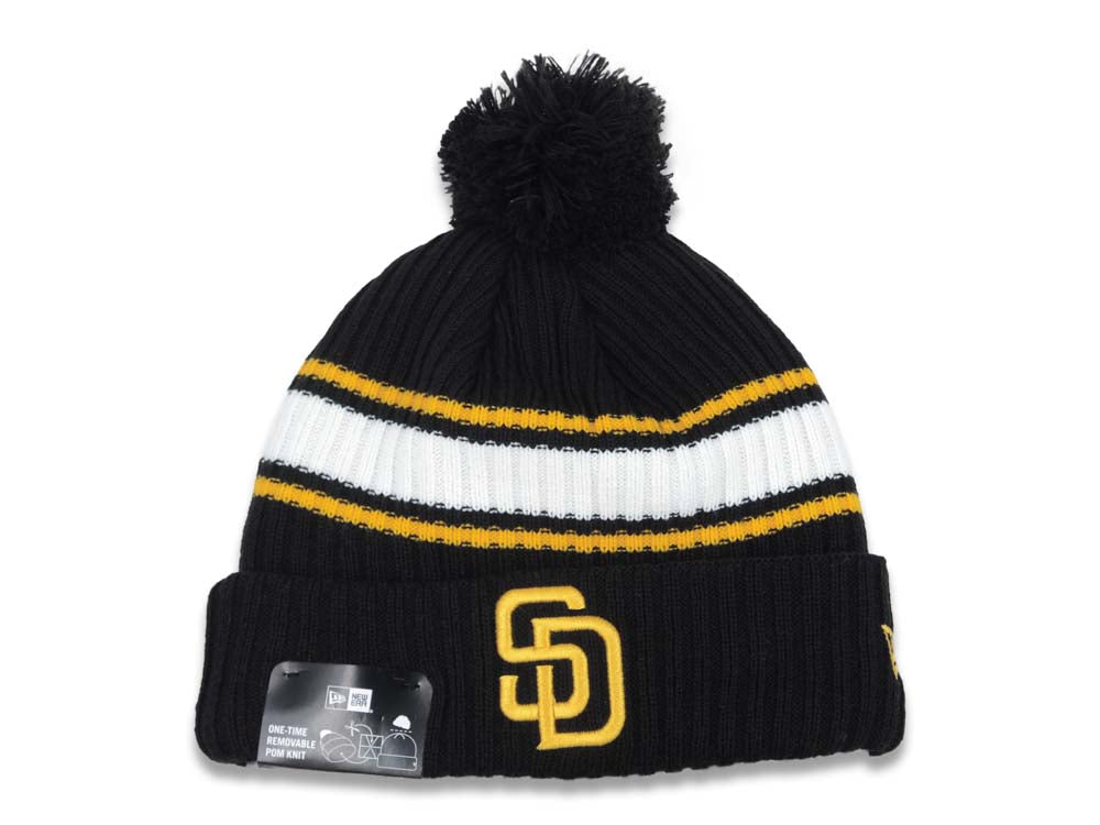 San Diego Padres New Era MLB Cuffed Pom Knit Beanie Hat Black