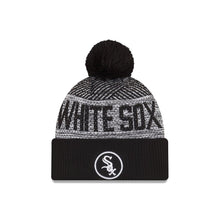 Load image into Gallery viewer, Chicago White Sox New Era MLB 2022 Cuffed Pom Knit Hat Gray/Black Crown/Visor Team Color Logo