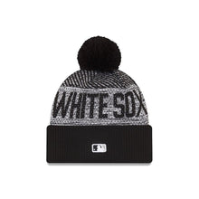 Load image into Gallery viewer, Chicago White Sox New Era MLB 2022 Cuffed Pom Knit Hat Gray/Black Crown/Visor Team Color Logo