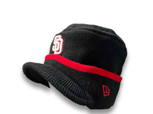 Load image into Gallery viewer, San Diego Padres New Era MLB Knit Beanie With Visor Black/Red Crown/Visor White/Red Logo (Riley Round)