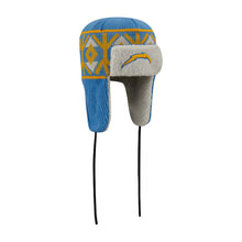 Load image into Gallery viewer, Los Angeles Chargers New Era NFL Trapper Knit Beanie Hat Sky Blue/Yellow Crown/Visor Team Color Logo