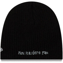 Load image into Gallery viewer, (Infant/Toddler) Las Vegas Raiders New Era Uncuffed Mini Fan Knit Beanie Hat Black Crown/Visor Team Color Logo