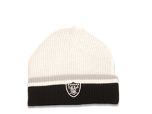 Load image into Gallery viewer, Oakland Raiders New Era NFL Cuffed Knit Beanie Hat White/Black Crown/Visor Team Color Logo