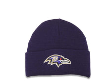 Load image into Gallery viewer, Baltimore Ravens New Era NFL Cuffed Basic Knit Beanie Purple Crown/Visor Team Color Logo