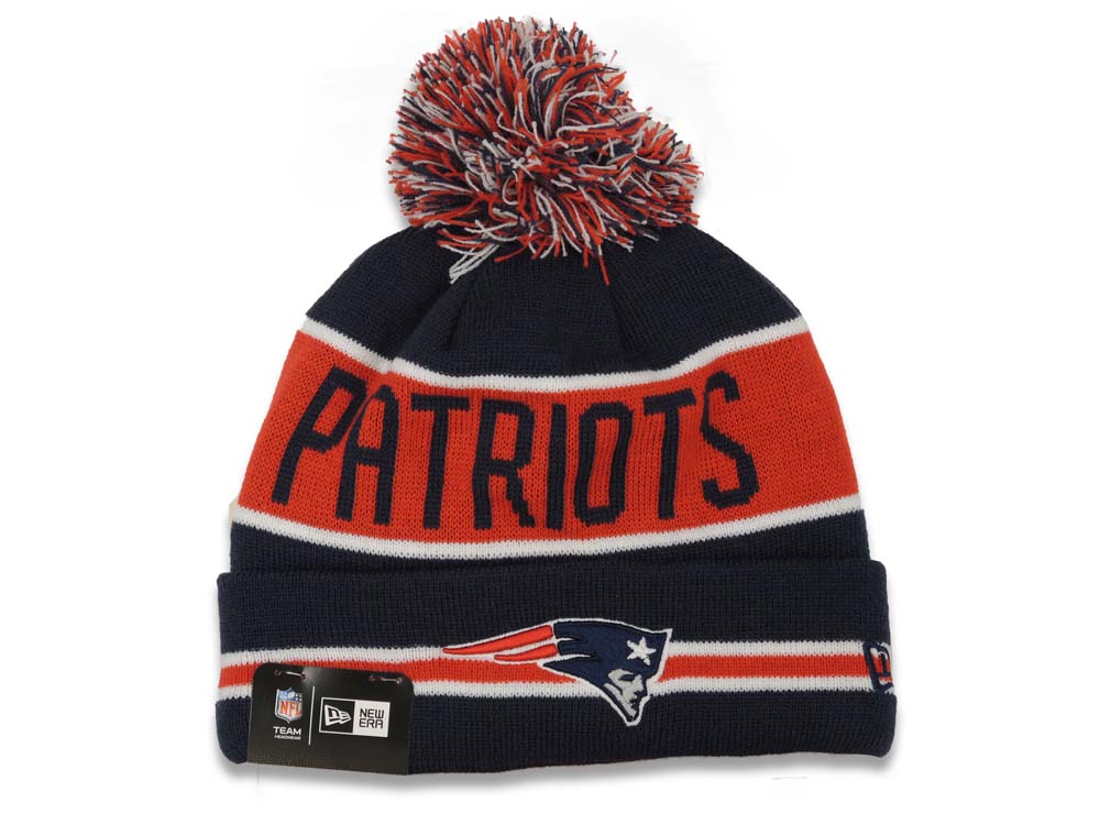 New England Patriots New Era NFL Cuffed Pom Coach Knit Beanie Hat