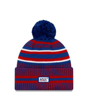 Load image into Gallery viewer, New York Giants New Era NFL Cuffed Pom Knit Beanie Hat Blue/Red Crown/Visor Team Color Logo (2019 Sideline)