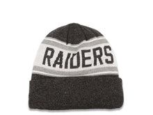 Load image into Gallery viewer, Oakland Raiders New Era NFL Cuffed Stated A4 Knit Beanie Hat Black/White Crown/Visor Team Color Logo
