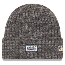 Load image into Gallery viewer, Oakland Raiders New Era NFL Cuffed Knit Beanie Hat Dark Gray/Gray Crown/Visor Team Color Logo (Crucial Catch Intercept Cancer))