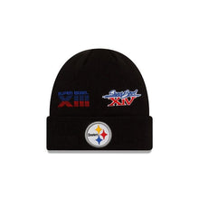 Load image into Gallery viewer, Pittsburgh Steelers New Era NFL Cuffed Knit Beanie Black Team Color Logo (Super Bowl Champions)