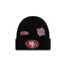 Load image into Gallery viewer, San Francisco 49ers New Era NFL Cuffed Knit Beanie Black Team Color Logo (Super Bowl Champions)