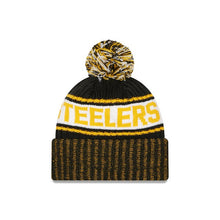 Load image into Gallery viewer, Pittsburgh Steelers New Era NFL Cuffed Pom Knit Yellow/White Team Color Logo (Knit Marl)