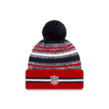 Load image into Gallery viewer, Houston Texans New Era NFL 2021 Sideline Sport Official Pom Cuffed Knit Beanie Red/Navy Team Color