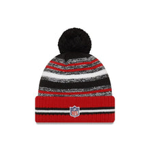 Load image into Gallery viewer, Atlanta Falcons New Era NFL 2021 Sideline Sport Official Cuffed Pom Knit Black/Red/White Team Color Retro Logo