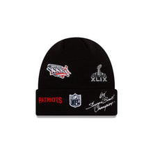 Load image into Gallery viewer, New England Patriots New Era NFL Cuffed Knit Beanie Black Team Color Logo (Super Bowl Champions)