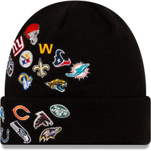 Load image into Gallery viewer, New Era NFL Cuff Knit Hat Black All Teams League Overload