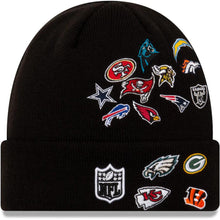 Load image into Gallery viewer, New Era NFL Cuff Knit Hat Black All Teams League Overload
