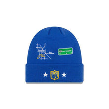 Load image into Gallery viewer, Los Angeles Rams New Era NFL Cuff Knit Team Color Royal Crown/Cuff Team Color Logo City Transit