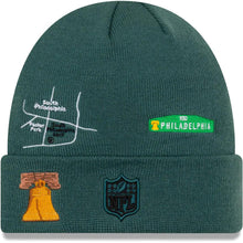 Load image into Gallery viewer, Philadelphia Eagles New Era NFL Cuff Knit Team Color Green Crown/Cuff Team Color Logo Super Bowl LII City Transit