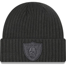 Load image into Gallery viewer, Los Angeles Raiders New Era NFL Cuffed Knit Beanie Hat Dark Gray Crown/Visor Dark Gray Logo