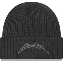Load image into Gallery viewer, Los Angeles Chargers New Era NFL Cuffed Knit Beanie Hat Dark Gray Crown/Visor Dark Gray Logo
