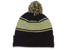 Load image into Gallery viewer, Los Angeles Chargers New Era NFL Chilled Cuffed Pom Knit Hat Beanie Hat Black/Sky Blue/Yellow Crown/Visor Team Color Logo