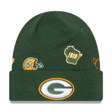 Load image into Gallery viewer, Green Bay Packers New Era NFL Cuffed Knit Beanie Hat Green Crown/Visor Team Color Logo (Identity)