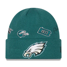 Load image into Gallery viewer, Philadelphia Eagles New Era NFL Cuffed Knit Beanie Hat Green Crown/Visor Team Color Logo (Identity)