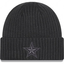 Load image into Gallery viewer, Dallas Cowboys New Era NFL Cuffed Knit Beanie Hat Dark Gray Crown/Visor Dark Gray Logo