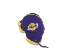 Load image into Gallery viewer, Los Angeles Lakers New Era NBA Helmet Head Trapper Knit Beanie Hat Yellow/Purple Crown/Visor Team Color Logo