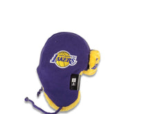 Load image into Gallery viewer, Los Angeles Lakers New Era NBA Helmet Head Trapper Knit Beanie Hat Yellow/Purple Crown/Visor Team Color Logo