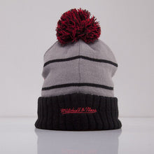 Load image into Gallery viewer, Chicago Bulls Mitchell & Ness NBA Pom Knit Beanie Hat Red/Gray/Black Crown/Visor Team Color Logo