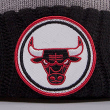 Load image into Gallery viewer, Chicago Bulls Mitchell & Ness NBA Pom Knit Beanie Hat Red/Gray/Black Crown/Visor Team Color Logo