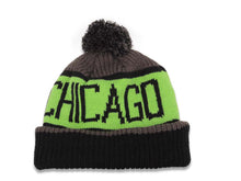 Load image into Gallery viewer, Chicago Bulls '47 Brand NBA PomCalgary Knit Beanie Dark Gray/Neon Green Crown/Visor Team Color Logo