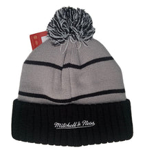 Load image into Gallery viewer, Brooklyn Nets Mitchell & Ness NBA Pom Knit Beanie Gray/Black Crown/Visor Team Color Logo (High 5)