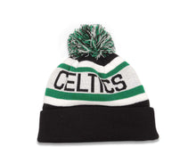 Load image into Gallery viewer, Boston Celtics New Era NBA Cuffed Pom Knit Hat Black/White/Green Crown/Visor Team Color Logo