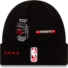 Load image into Gallery viewer, Chicago Bulls New Era NBA Cuff Knit Team Color Black Crown/Cuff Team Color Logo City Transit