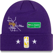 Load image into Gallery viewer, Los Angeles Lakers New Era NBA Cuff Knit Team Color Purple Crown/Cuff Team Color Logo City Transit