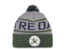 Load image into Gallery viewer, Notre Dame Fighting Irish Mitchell & Ness Pom Knit Beanie Gray/Green Crown/Visor Team Color Logo
