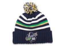 Load image into Gallery viewer, Notre Dame Fighting Irish Adidas Pom Knit Beanie Navy Blue/White Crown/Visor Team Color Logo
