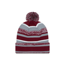 Load image into Gallery viewer, Alabama Crimson Tide New Era NCAA Cuffed Pom Knit Beanie Hat Cardinal/Gray Crown/Visor Team Color Logo (2014 Sideline)